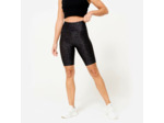 Cycliste de fitness extensible femme, gris foncé imprimé léopard