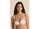 Soutien-gorge push up balconnet en dentelle et satin,Soutien-gorge push up balconnet en dentelle et satin;${refinementColor}