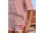 Short marinière en jersey épais avec broderie Hello Kitty