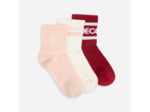Chaussettes cheville, rose et blanc, lot de 3
