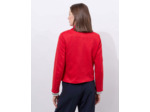 Veste courte en suédine unie ROUGE Femme