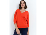Pull fin uni ORANGE Femme