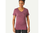 T-shirt de trek voyage manches courtes laine mérinos Femme - TRAVEL 500