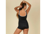 Maillot de bain de natation femme 1 pièce heva shorty zip noir