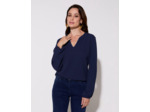 Top manches longues uni MARINE Femme