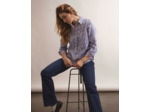 Chemisier manches longues rayé BLEU Femme