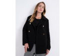 Manteau court uni NOIR Femme