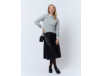Pull épais contenant de la laine uni GRIS Femme