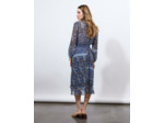 Robe midi imprimée BLEU