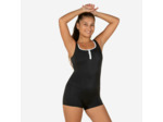 Maillot de bain de natation femme 1 pièce heva shorty zip noir