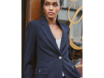 Veste longue rayée NOIR Femme