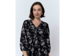 Robe courte imprimé à fleurs NOIR