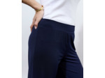 Pantalon long large uni MARINE Femme