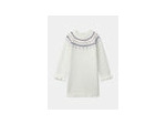 Robe jacquard blanche pour fille