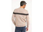 Pull col rond rayé Miel