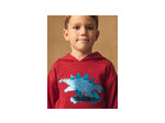 Sweat à capuche rouge à paillettes avec dinosaure pour garçon
