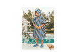 Poncho de bain à capuche rayé bleu pour garçons et bébés
