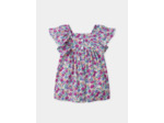 Robe et bloomer imprimé fleuri à manches volantes Bébé Fille