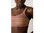Brassière asymétrique haut de maillot à motif