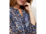 Blouse manches 3/4 imprimée BLEU Femme