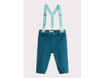 Pantalon turquoise foncé à bretelles pour bébé garçon