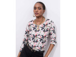 Top manches 3/4 imprimé ECRU Femme