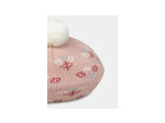 Chapeau rose pour fille avec pompon et motifs floraux