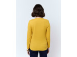 T-Shirt manches longues en mélange coton uni JAUNE Femme