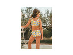 Maillot de bain deux pièces pour filles avec imprimé citron