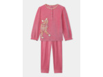 Pyjama rose en velours avec patch chat Fille