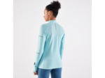 T-shirt 1/2 zip manches longues de running Femme - KIPRUN Run 500 Warm Bleu ciel