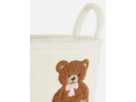 Panier de rangement tufté à motif ours