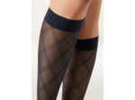 Chaussettes hautes transparentes à motif losanges