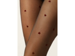 Collant Voile Cœurs Floqués Allover