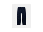 Pantalon cargo bleu marine avec broderie de pommes pour fille