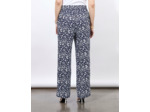 Pantalon long imprimé à fleurs MARINE Femme