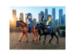 2 POLICIERS CAVALIERS AVEC LEURS CHEVAUX PLAYMOBIL CITY ACTION 71877