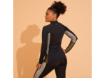 Tee shirt zippé manches longes femme aquagym aquabike lia kaki