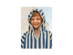 Poncho de bain à capuche rayé bleu pour garçons et bébés