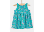 Robe fleurie bleu turquoise pour bébé fille
