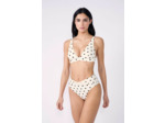 Culotte bikini taille haute à pois