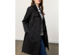 Trench longue uni NOIR Femme