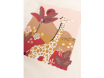 T-shirt écru animation girafe et sequins pour fille