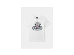 T-shirt blanc à imprimé vélo pour garçon