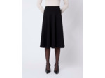 Jupe midi unie NOIR