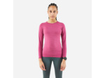 T-SHIRT MANCHES LONGUES RUNNING KIPRUN RUN 500 FEMME SANS COUTURE FIT ROSE