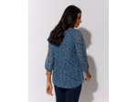 Blouse manches 3/4 imprimé à fleurs BLEU Femme