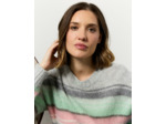 Pull épais rayé GRIS Femme
