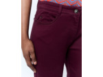 Pantalon 7/8 slim uni AUBERGINE Femme