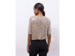 T-Shirt manches courtes imprimé BEIGE Femme